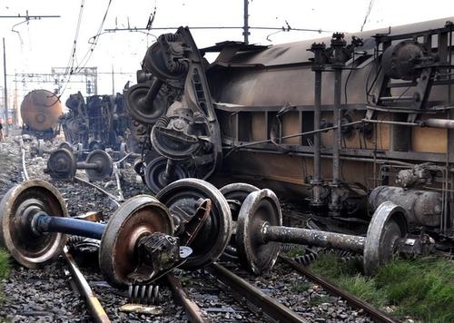 Italian train crash of propane wagons